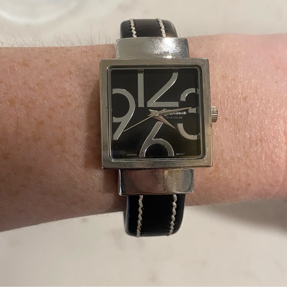 Geneva Platinum - Sterling Silver and Black Watch, like new! - Picture 7 of 8